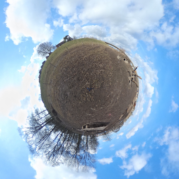 Little planet weergave van een 360 graden foto